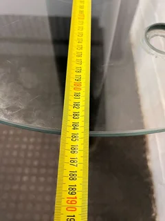 Glass Table Top with Black Steel Legs (Width: 185cm)(Height: 81cm)- A50839