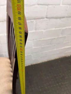 Venice Dark Brown Teak Dining Room Chair with White Cushion - PRICE DROP- A51129