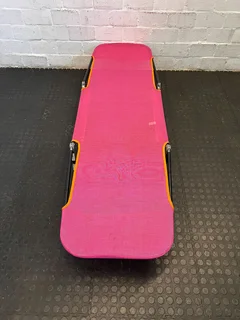 Vibrant Pink Portable Folding Lounge Chair with Minor Wear- A53114