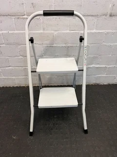 Folding Step Stool – White, Plastic, Lightweight Design, A51890