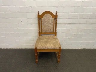 Oak Floral Cushioned Dining Room Chair (no Arm Rests) - Price Drop- A45752