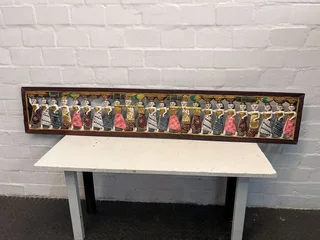 Baliniese Women Marching Wooden Wall Carved Art (Width: 194cm)(Height: 37cm)- A51161