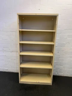 Sturdy Beige Wooden Bookshelf With 5 Shelves - Minor Scratches - Reduced- A53508