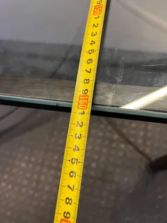 Elegant Black Metal and Glass Dining Table - Minimalist Design - REDUCED- A53159