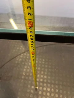 Elegant Black Metal and Glass Dining Table - Minimalist Design - REDUCED- A53159