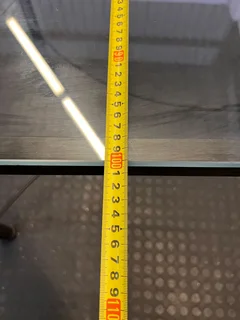 Elegant Black Metal and Glass Dining Table - Minimalist Design - REDUCED- A53159