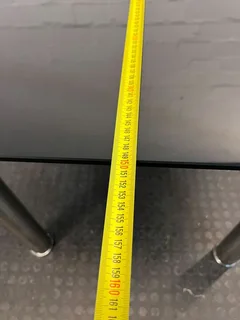 Glass Dining Room Table with Steel Legs (Width: 150cm) (Height: 74cm)- A50356