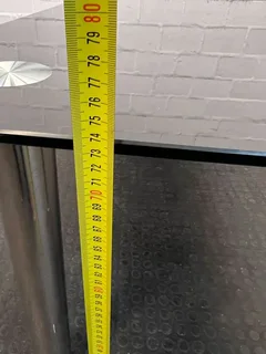 Glass Dining Room Table with Steel Legs (Width: 150cm) (Height: 74cm)- A50356