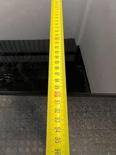 Glass Dining Room Table with Steel Legs (Width: 150cm) (Height: 74cm)- A50356