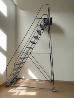 Industrial-Style Metal Staircase – Sturdy & Functional- A55637