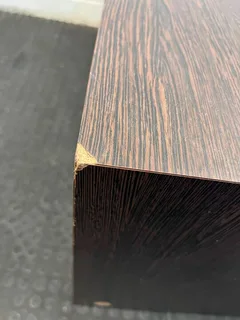 Dark Timber Wooden Desk with White Covered Front (Width: 120.5cm) (Height: 65.5cm)- A50467