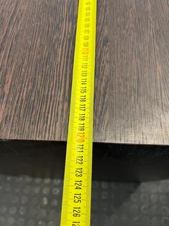 Dark Timber Wooden Desk with White Covered Front (Width: 120.5cm) (Height: 65.5cm)- A50467