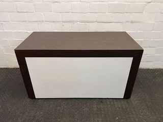 Dark Timber Wooden Desk with White Covered Front (Width: 120.5cm) (Height: 65.5cm)- A50467