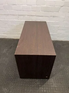 Dark Timber Wooden Desk with White Covered Front (Width: 120.5cm) (Height: 65.5cm)- A50467