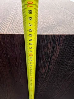 Dark Timber Wooden Desk with White Covered Front (Width: 120.5cm) (Height: 65.5cm)- A50467