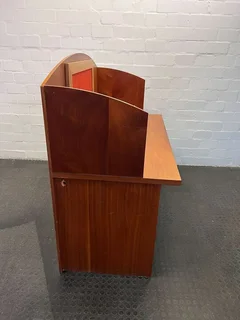 Office Desk with Red Velvet Pin Board with Plastic Pen Holder (Width: 150cm)(Height: 138cm)- A51424