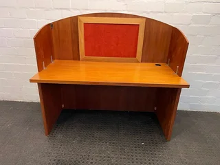 Office Desk with Red Velvet Pin Board with Plastic Pen Holder (Width: 150cm)(Height: 138cm)- A51424