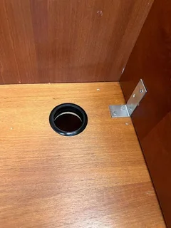 Office Desk with Red Velvet Pin Board with Plastic Pen Holder (Width: 150cm)(Height: 138cm)- A51424