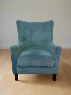Chic Turquoise Fabric Accent Chair - Minor Wear- A55685