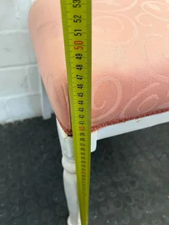 Vintage White Painted Dining Chair with Pink Cushion - PRICE DROP- A51103