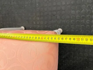 Vintage White Painted Dining Chair with Pink Cushion - PRICE DROP- A51103