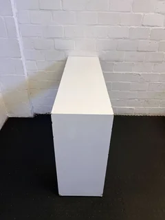 Modern White Console Table with Minor Scratches- A54818