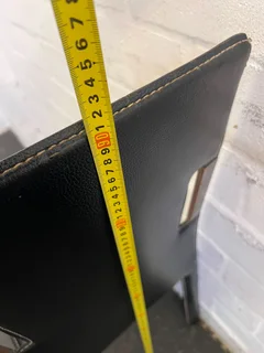 Sleek Black Faux Leather Dining Chair with Minor Wear - REDUCED- A53400