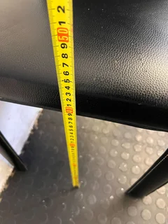 Sleek Black Faux Leather Dining Chair with Minor Wear - REDUCED- A53400