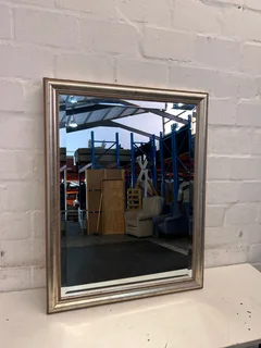 Elegant Silver Framed Wall Mirror – Bevelled- A52733