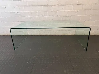 Sleek Transparent Glass Coffee Table with Minimalist Design- A55968