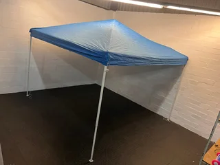 Out & About Blue and White Gazebo (Repaired Leg)- A49361