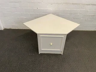 White 1 Door Corner Bedroom Cabinet - Price Drop- A45390