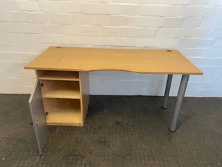 LHS Office Desk with 1 Door Cupboard- A42624