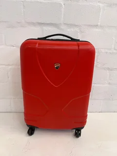 Red Hard Shell Suitcase On Wheels - Zip Broken - Reduced- A49377