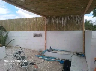 bamboo fencing and wood