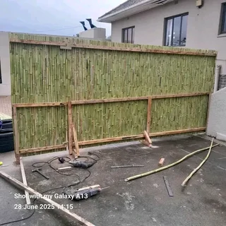 Bamboo fencing and wood