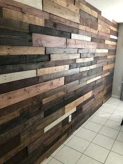 Rustic pallet wall cladding