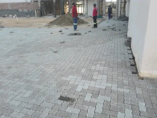 Brick paving and tar surfacing