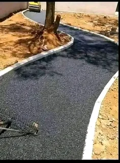 Tar surfacing and tennis courts