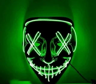 led battery operated glow in the dark mask Excluding Batteries