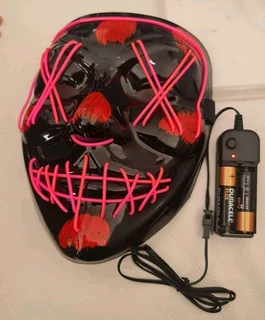 led battery operated glow in the dark mask Excluding Batteries