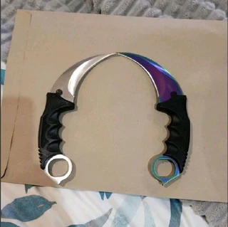 Karmbit knife in silver and purple