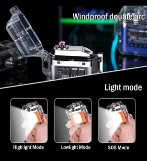 Dual Arc USB Charging Waterproof With emergency Light Lighter