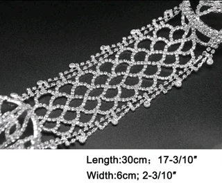 Long AB Rhinestone leaf Braclet Bangle Gold Crystal Rhinestone Chest Body Bra read Ad