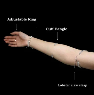 Long AB Rhinestone leaf Braclet Bangle Gold Crystal Rhinestone Chest Body Bra read Ad