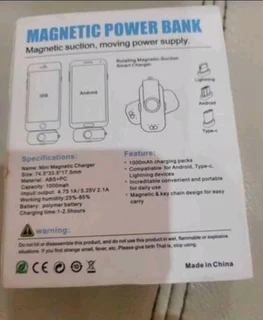 Power bank magnetic suction 10000mah for iphone &amp; Android type c