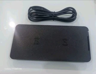 Wireless double leather charging mat black Charger