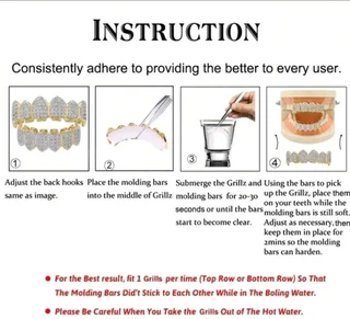 Grilz set  gold &amp; silver color fangs &amp; top rhinestones