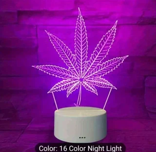 Green leaf 3D multicolored light with remote control
