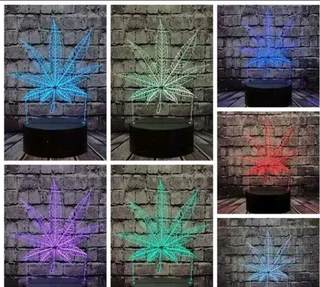 Green leaf 3D multicolored light with remote control